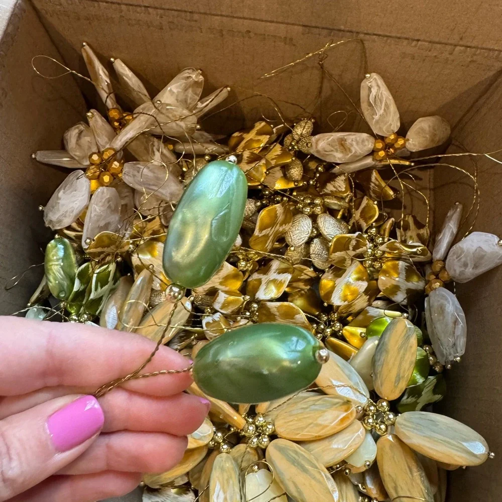 Bulk of handmade beaded flower stems for decor, crafts, projects - Picture 4 of 8